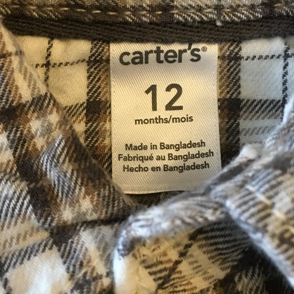 CARTER'S Corduroy Overalls with Coordinating Shirt - Picture 7 of 9